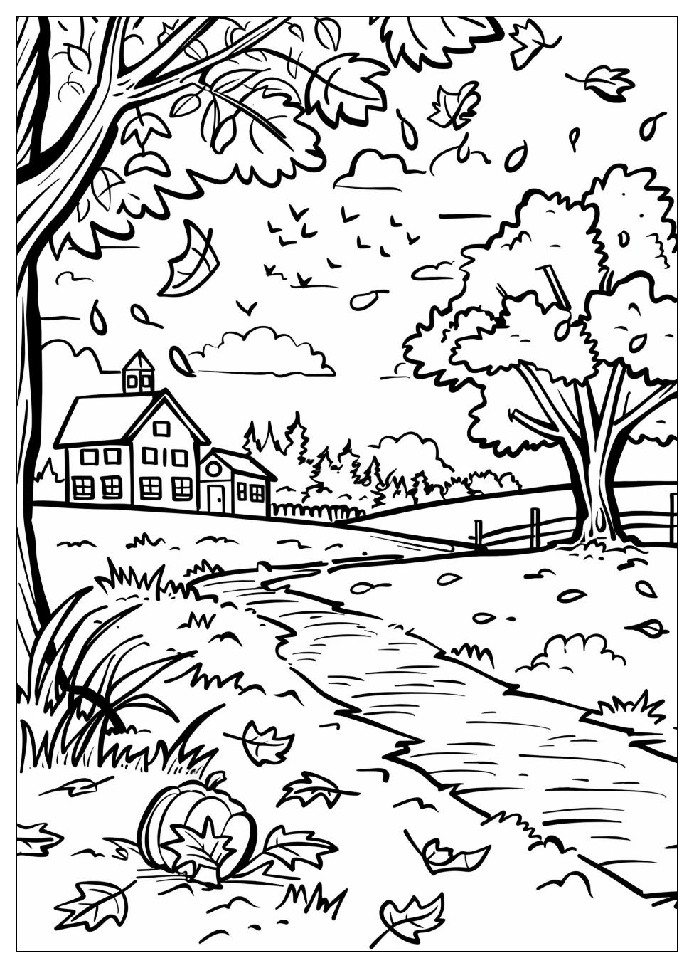 Fall Scene Coloring Pages-12