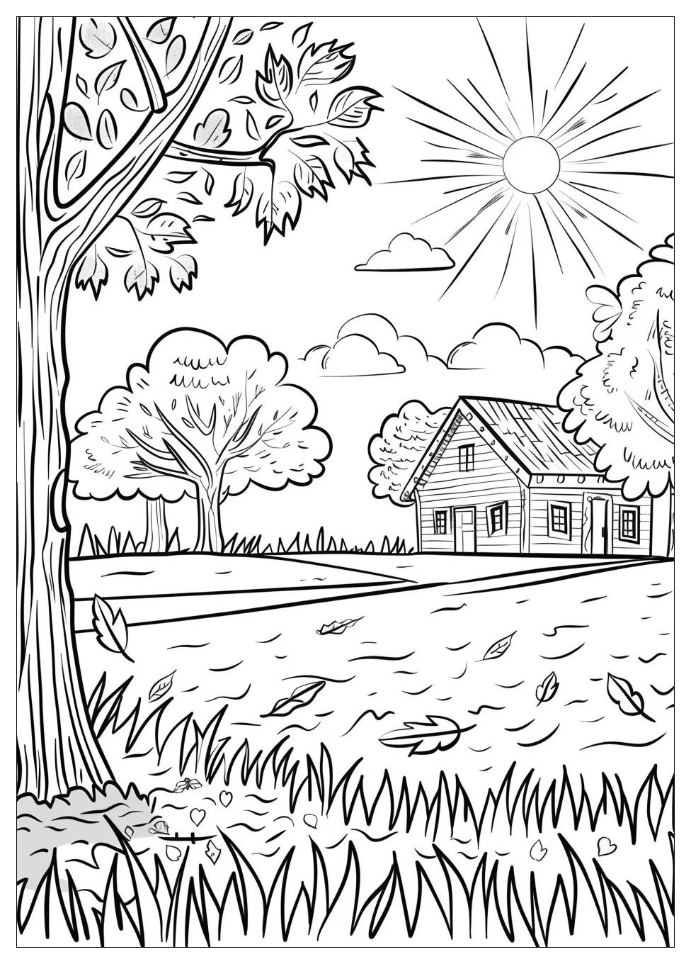 Fall Scene Coloring Pages-2