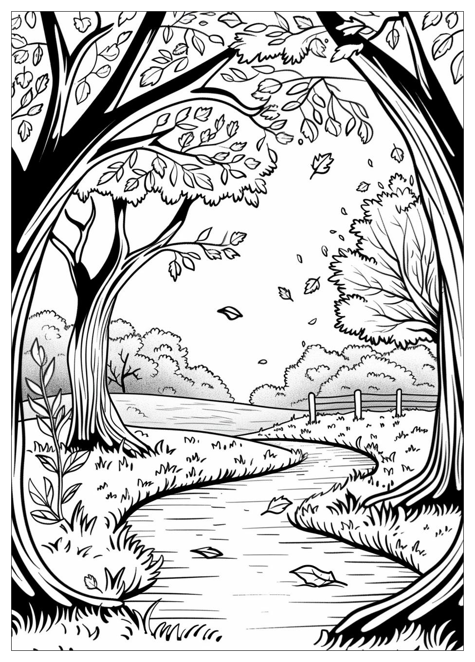 Fall Scene Coloring Pages-3