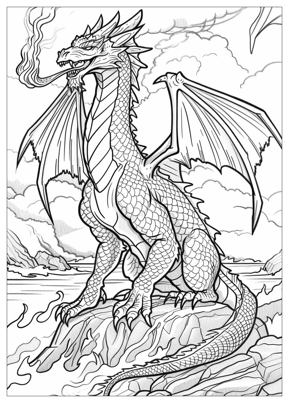 Fire Breathing Dragon Coloring Pages-12