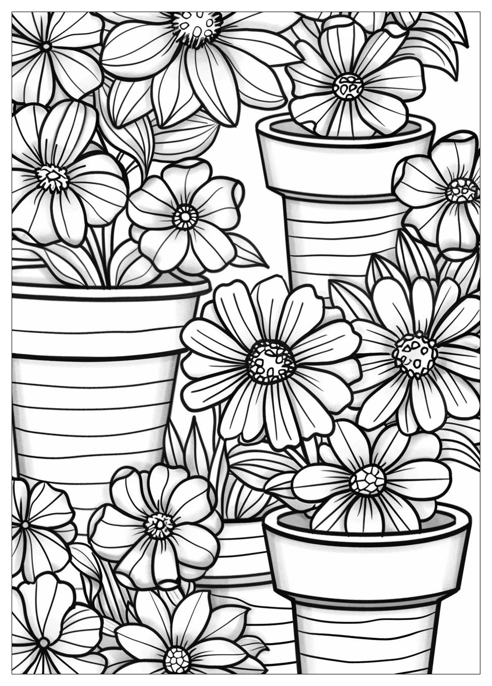 Flower Pot Coloring Pages-19