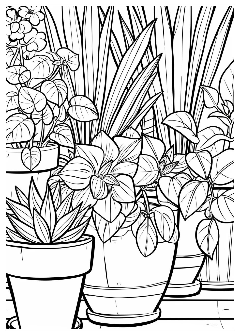 Flower Pot Coloring Pages-2