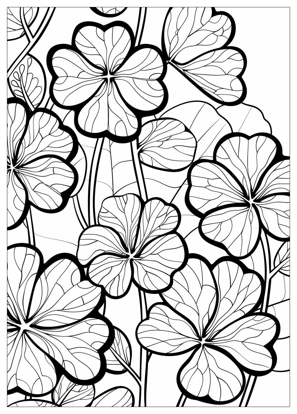 Four Leaf Clover Coloring Pages-2