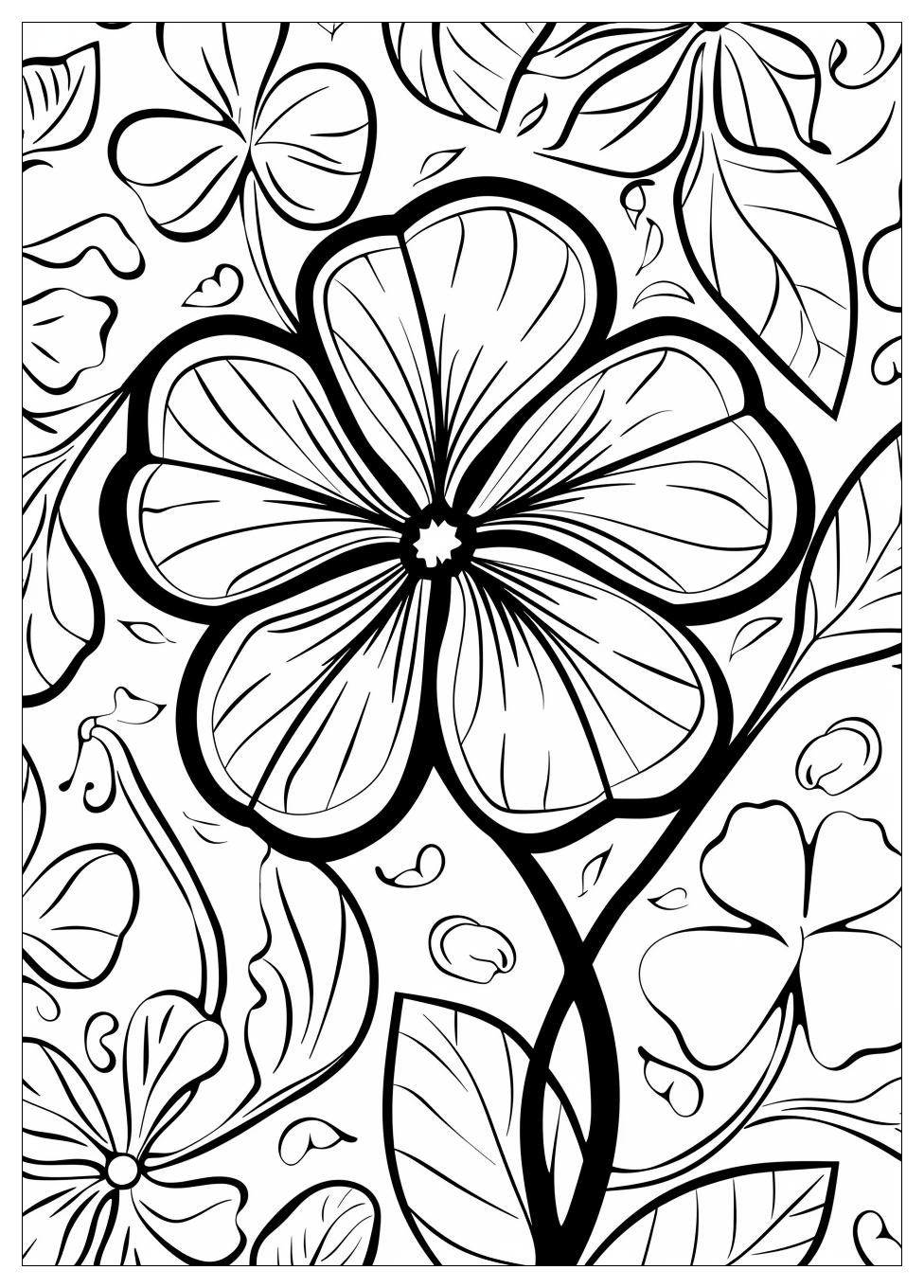 Four Leaf Clover Coloring Pages-7