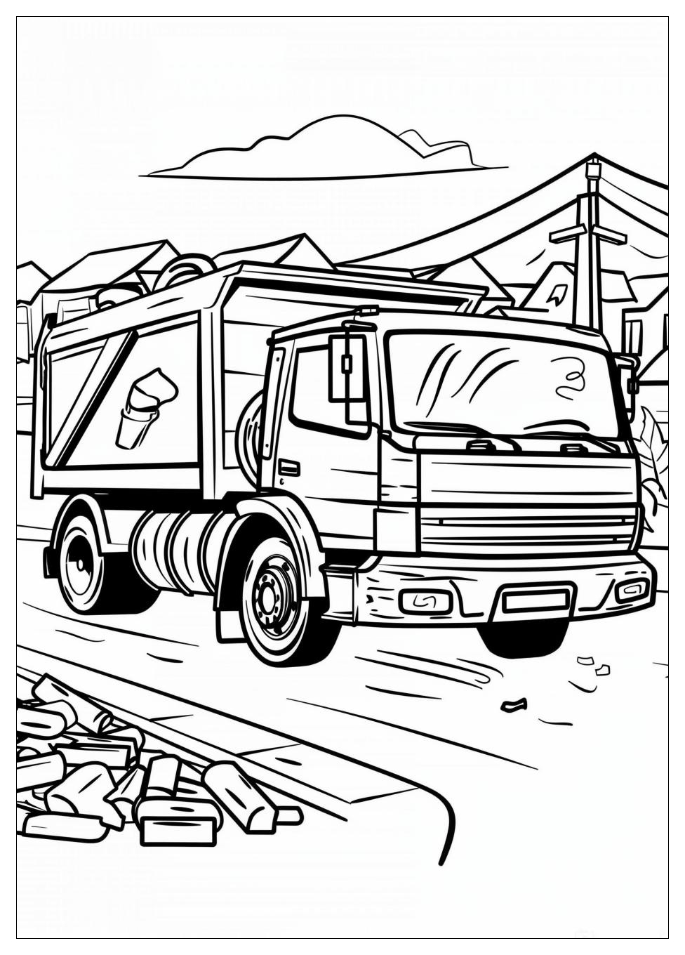 Garbage Truck Coloring Pages-5