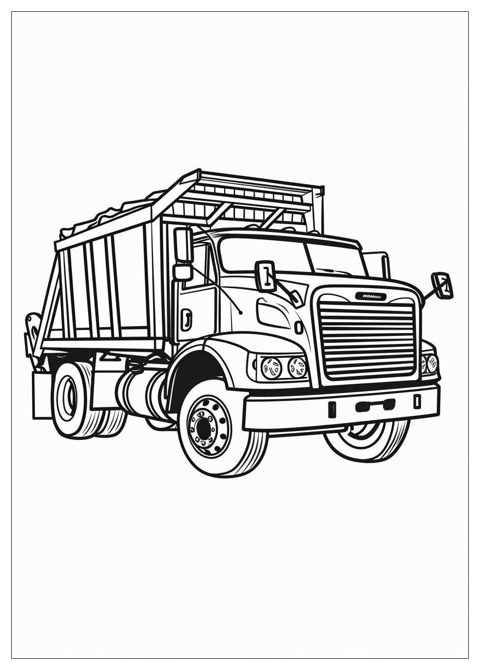 Garbage Truck Coloring Pages-7