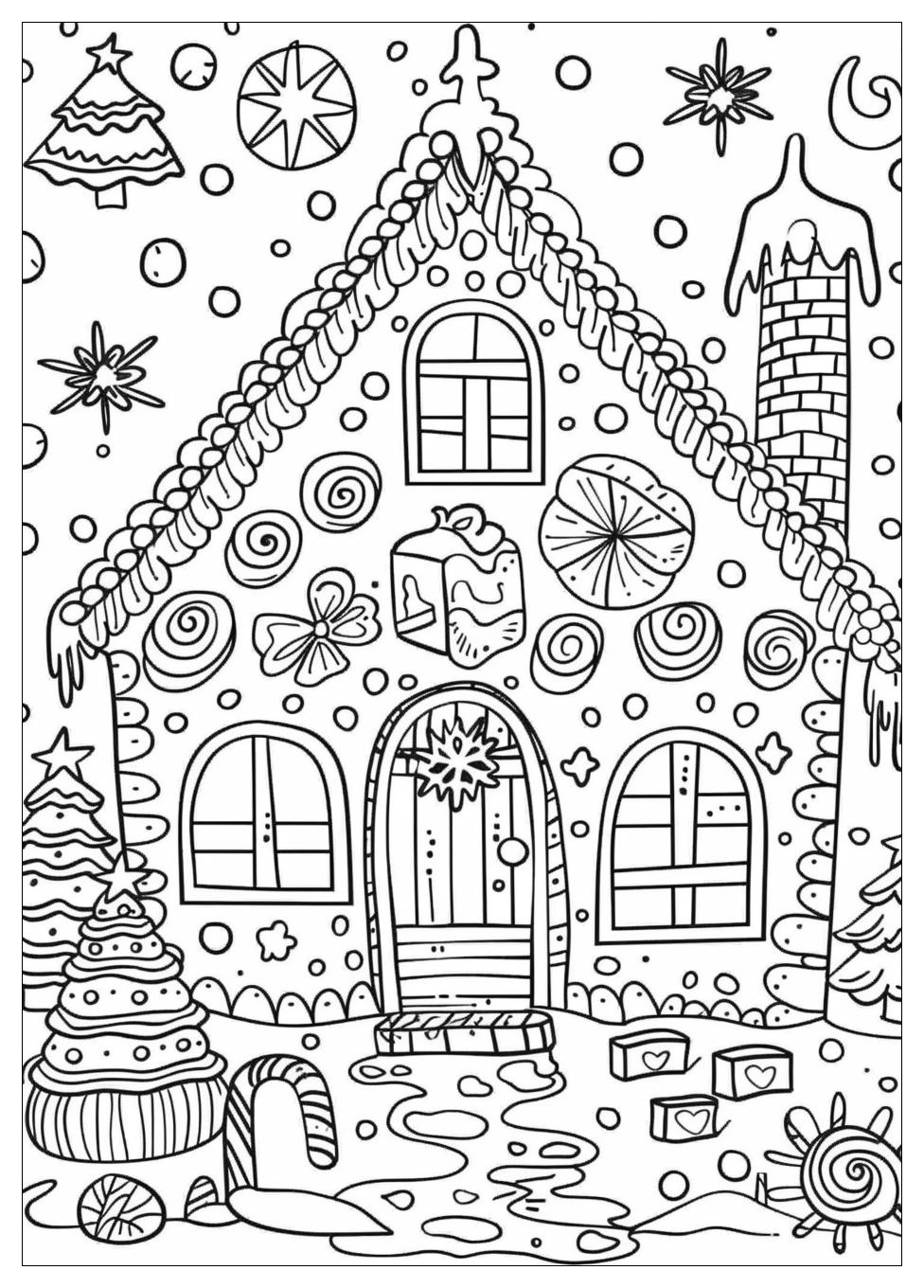 Gingerbread House Coloring Pages-11