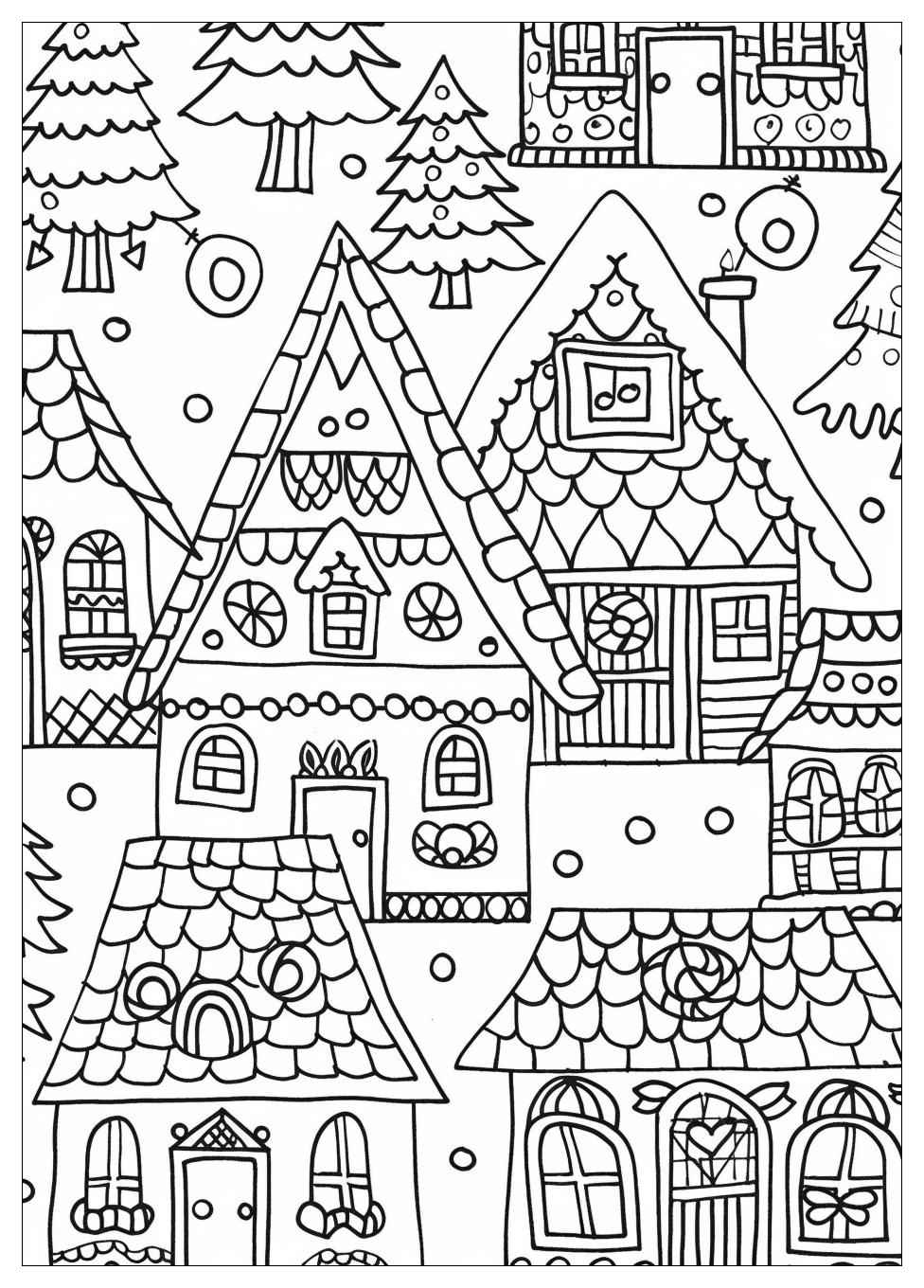 Gingerbread House Coloring Pages-13