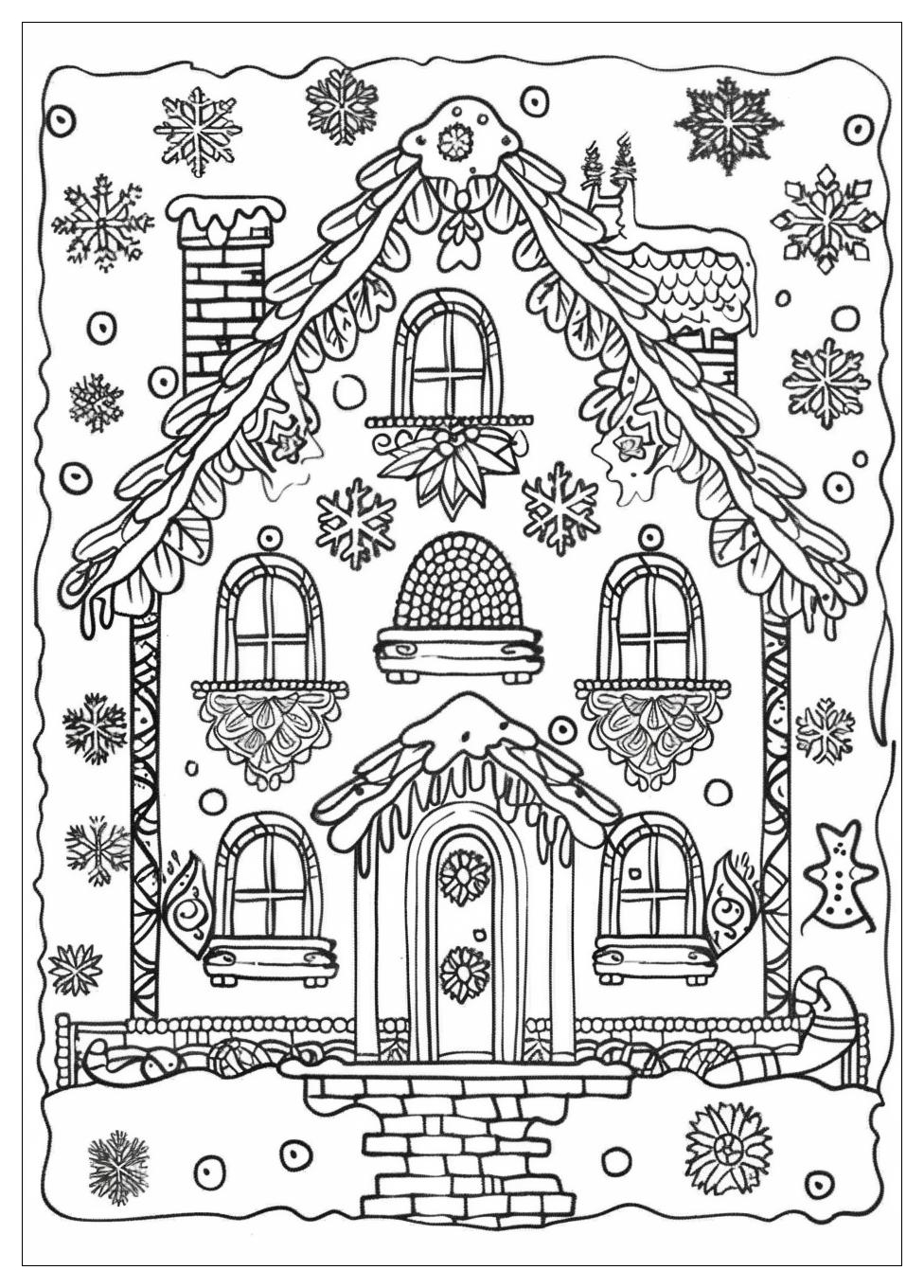 Gingerbread House Coloring Pages-14