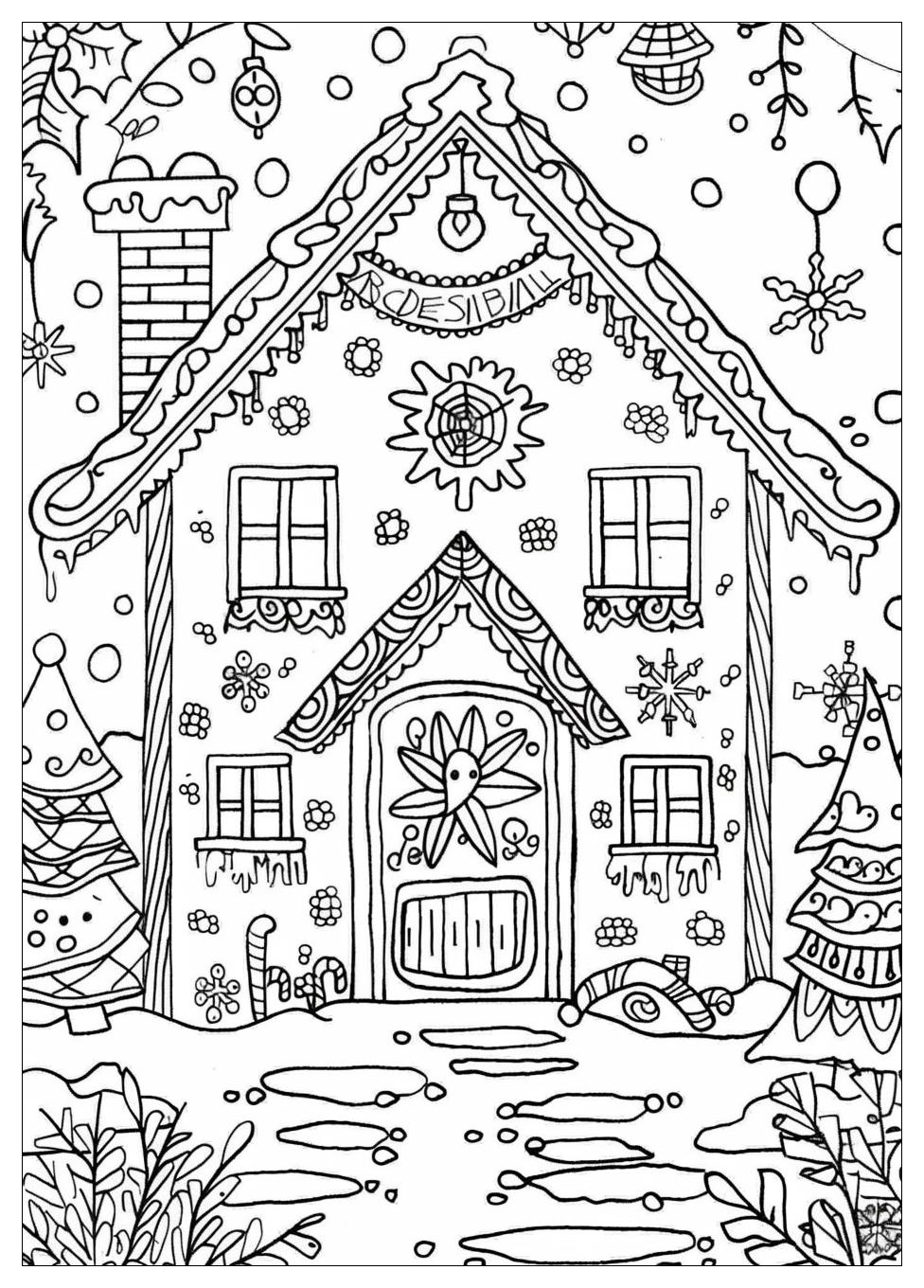 Gingerbread House Coloring Pages-15