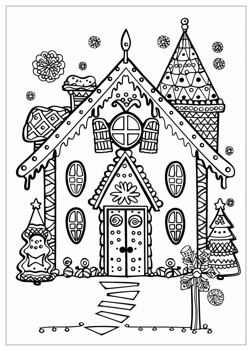 Gingerbread House Coloring Pages-16