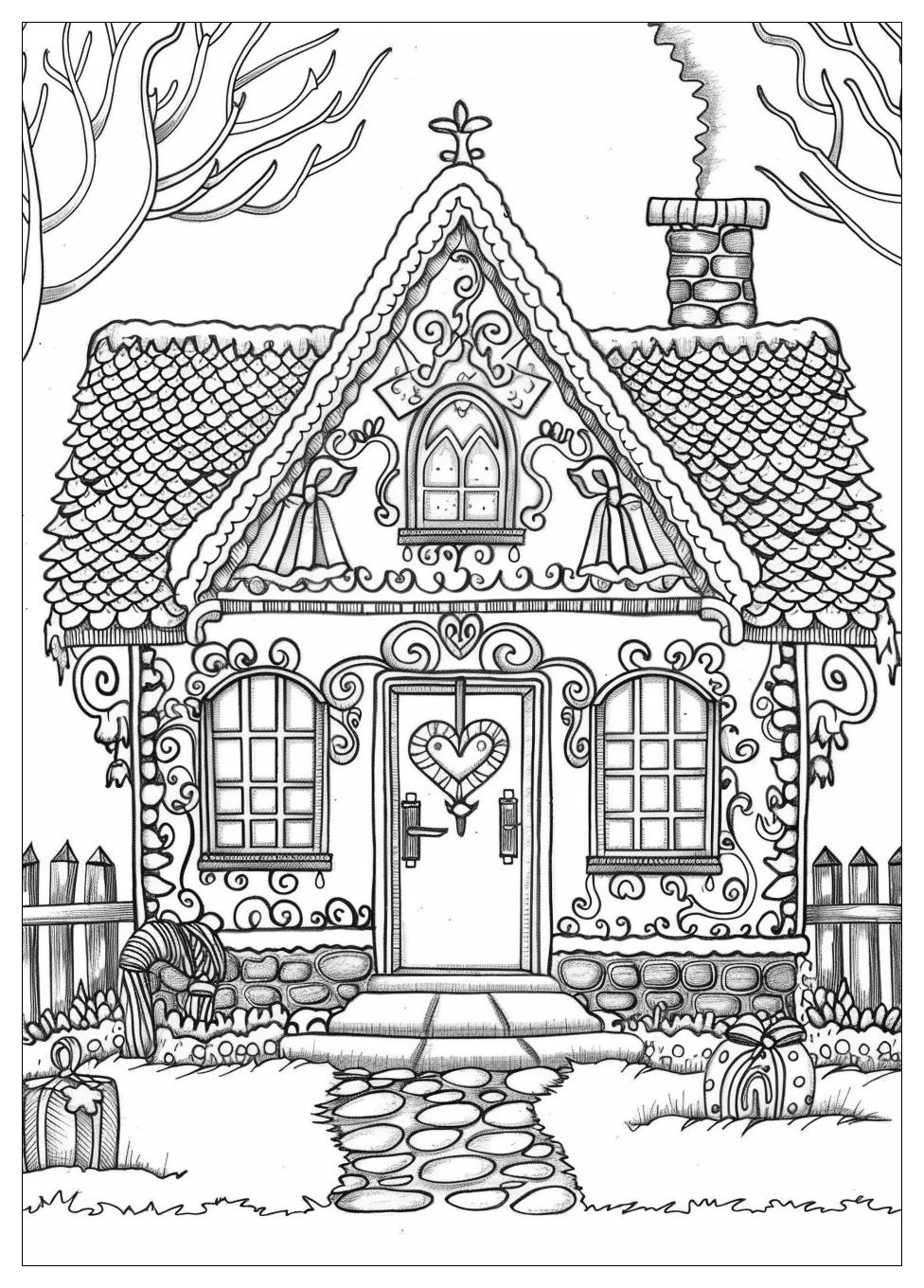 Gingerbread House Coloring Pages-17