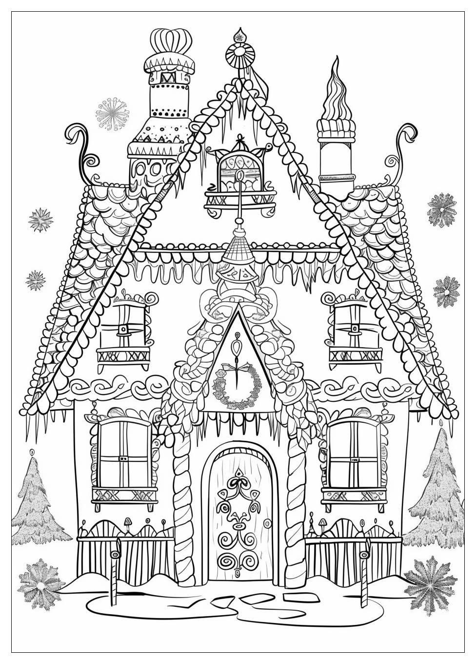 Gingerbread House Coloring Pages-18