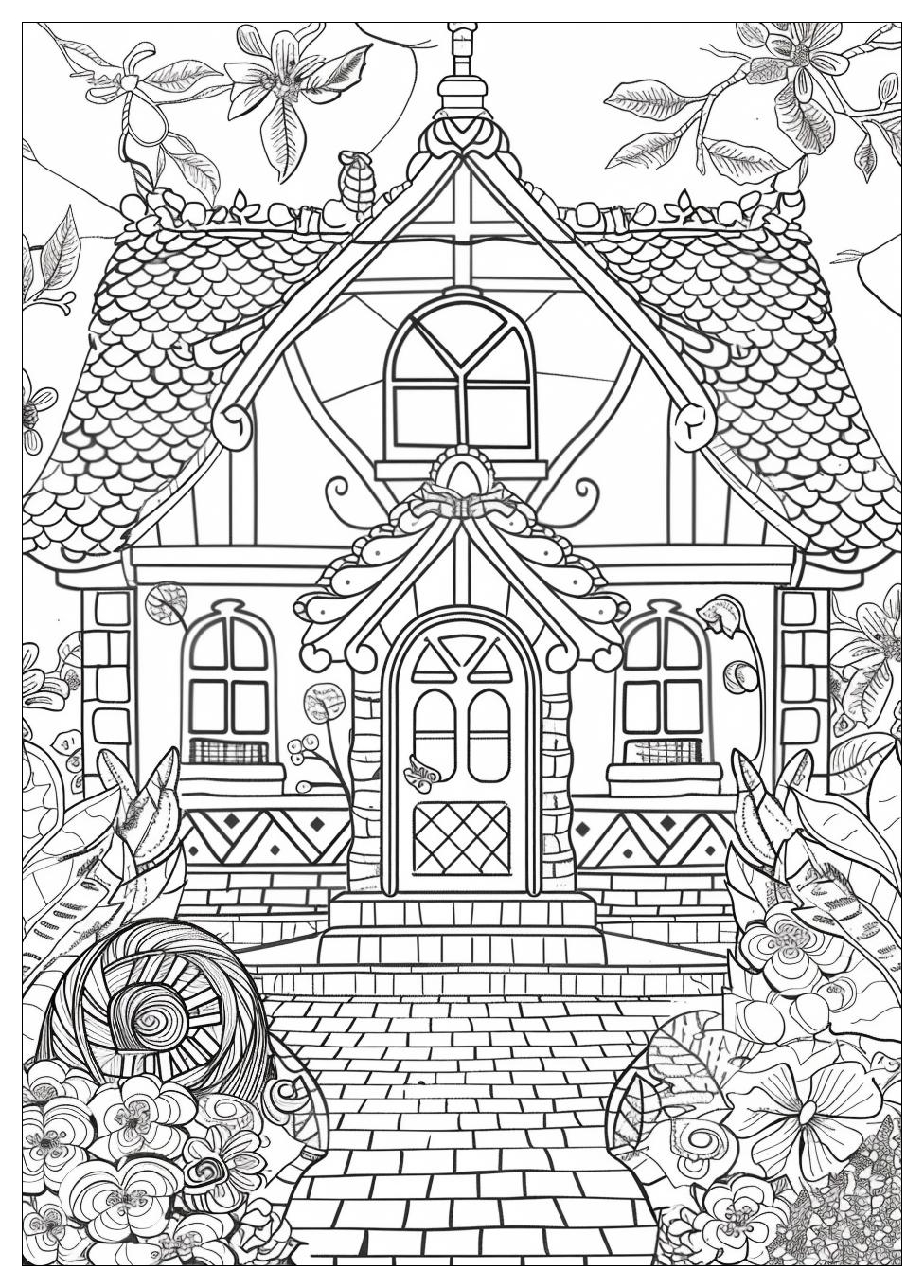 Gingerbread House Coloring Pages-19