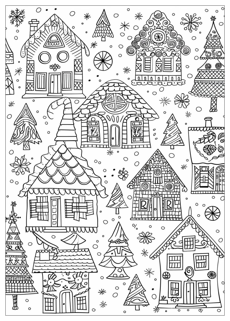 Gingerbread House Coloring Pages-2