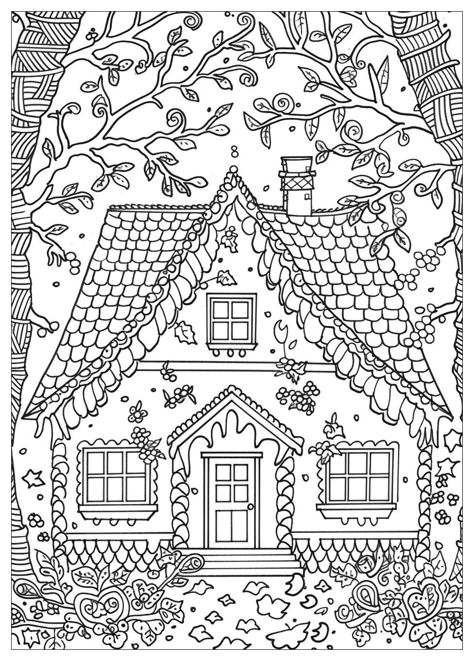 Gingerbread House Coloring Pages-20