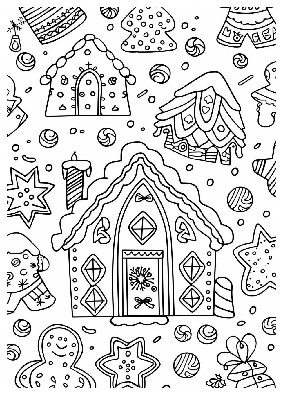 Gingerbread House Coloring Pages-3