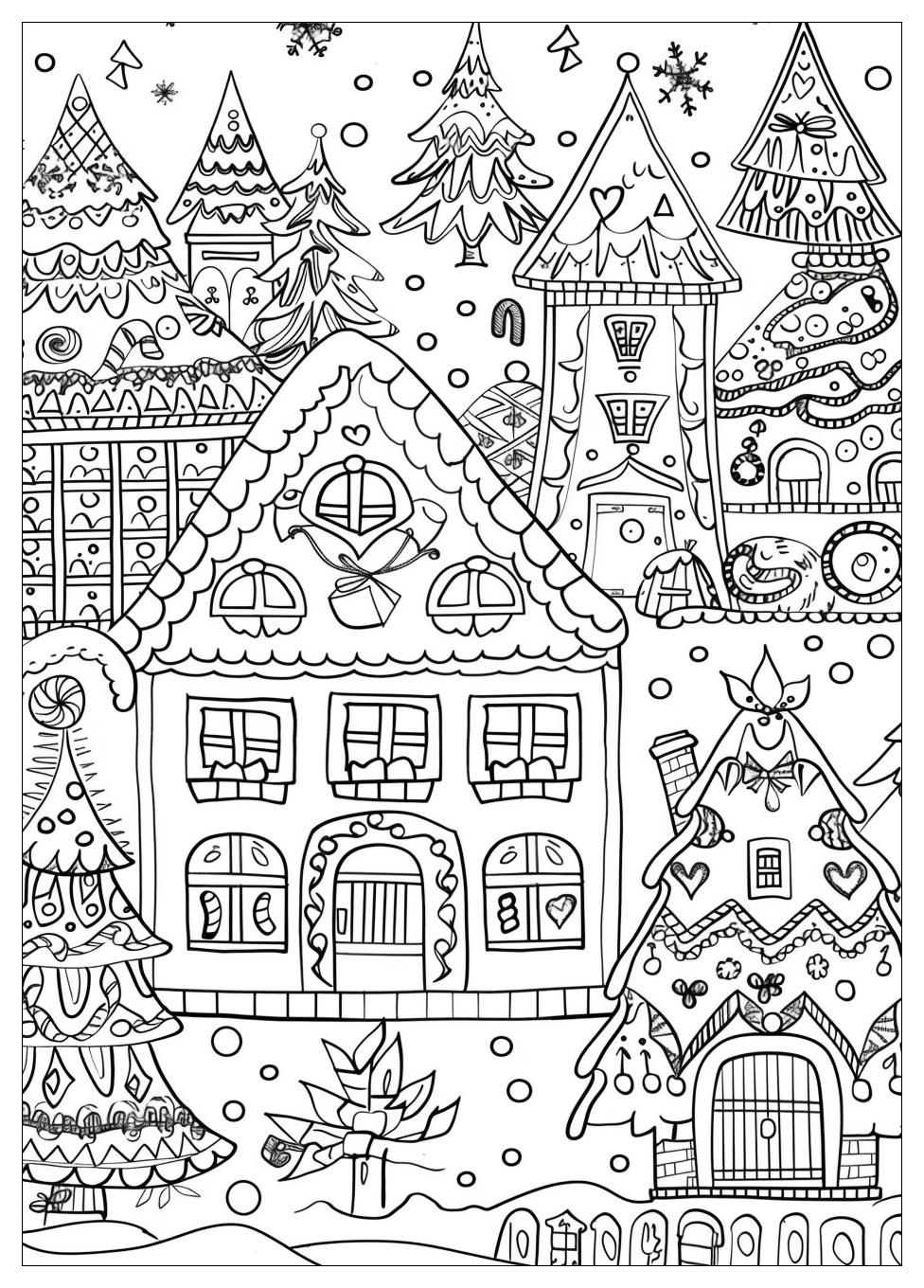 Gingerbread House Coloring Pages-6