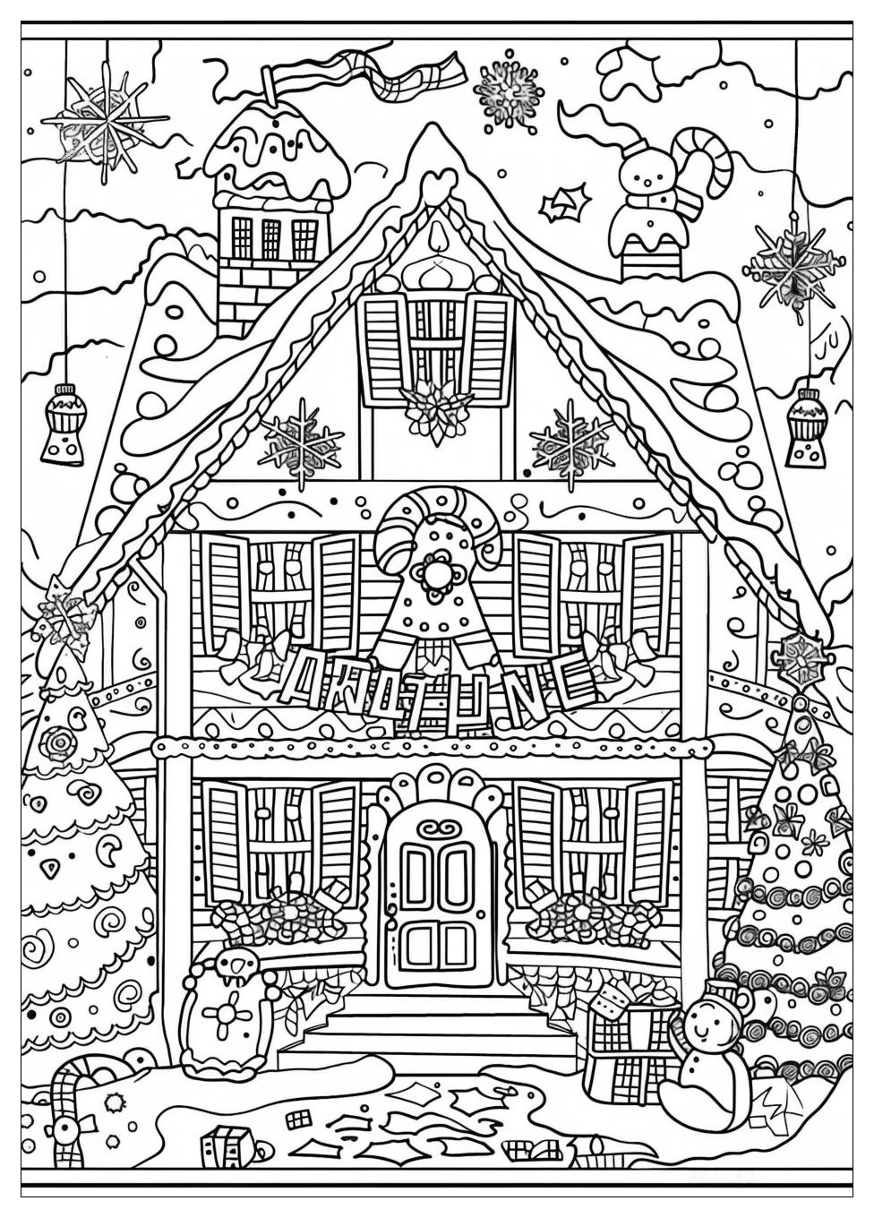 Gingerbread House Coloring Pages-7