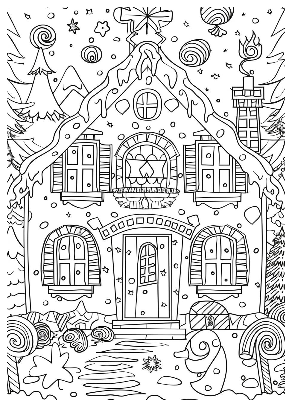 Gingerbread House Coloring Pages-9