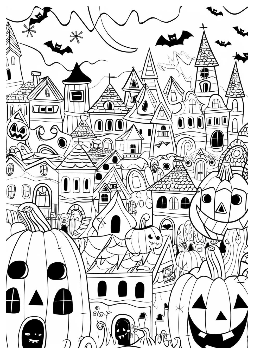 Halloween Town Coloring Pages-1