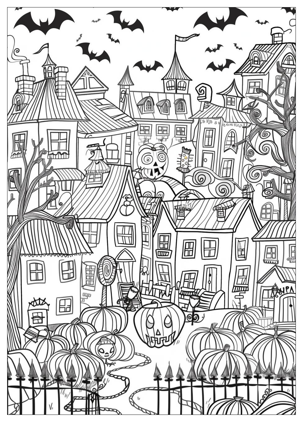 Halloween Town Coloring Pages-10