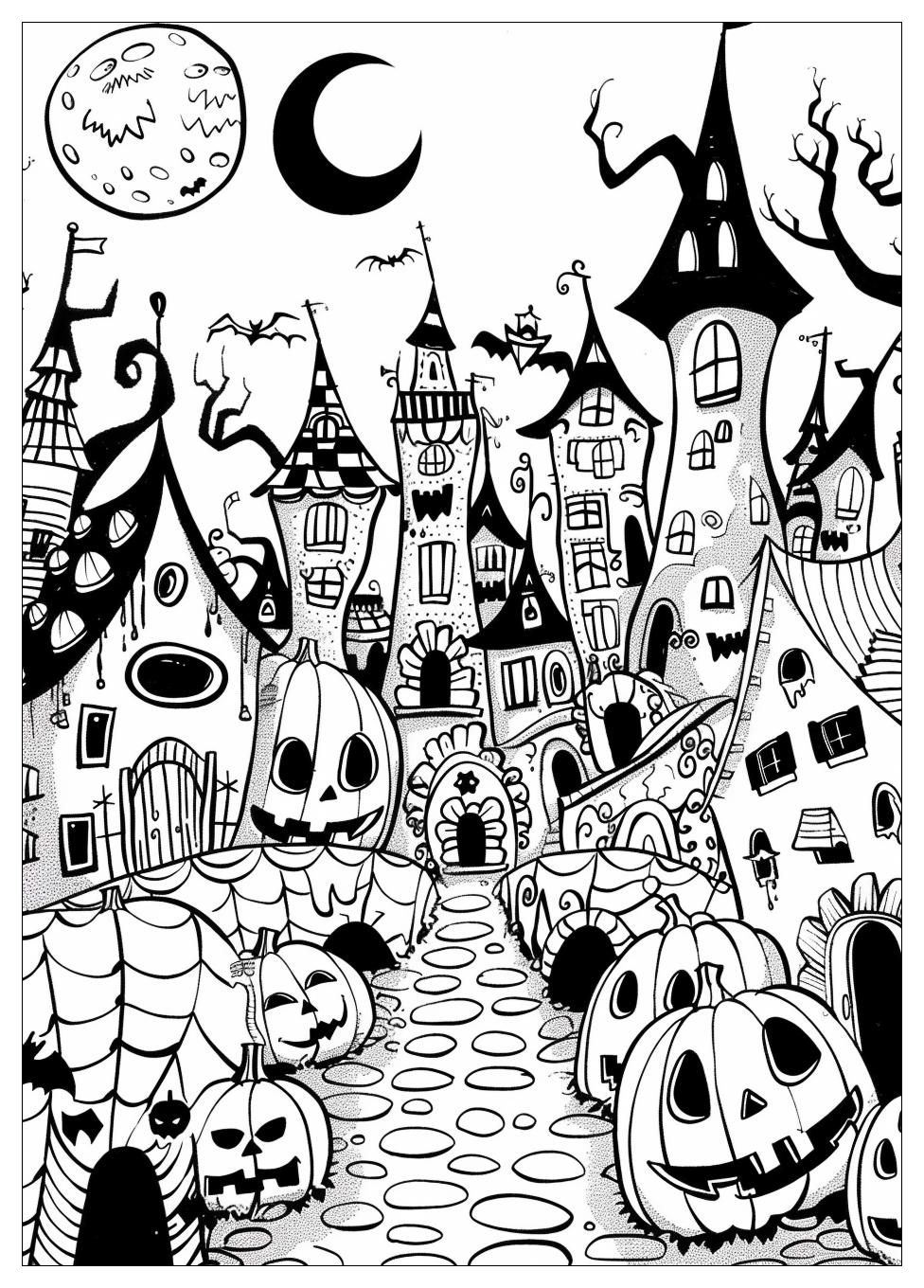 Halloween Town Coloring Pages-3