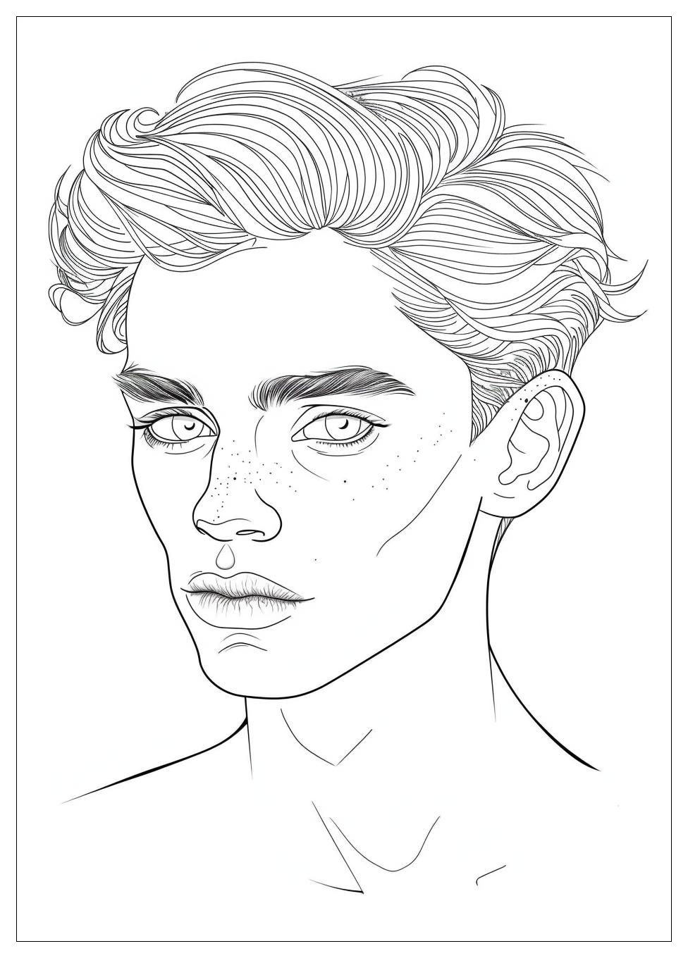 Handsome Face Coloring Pages-1