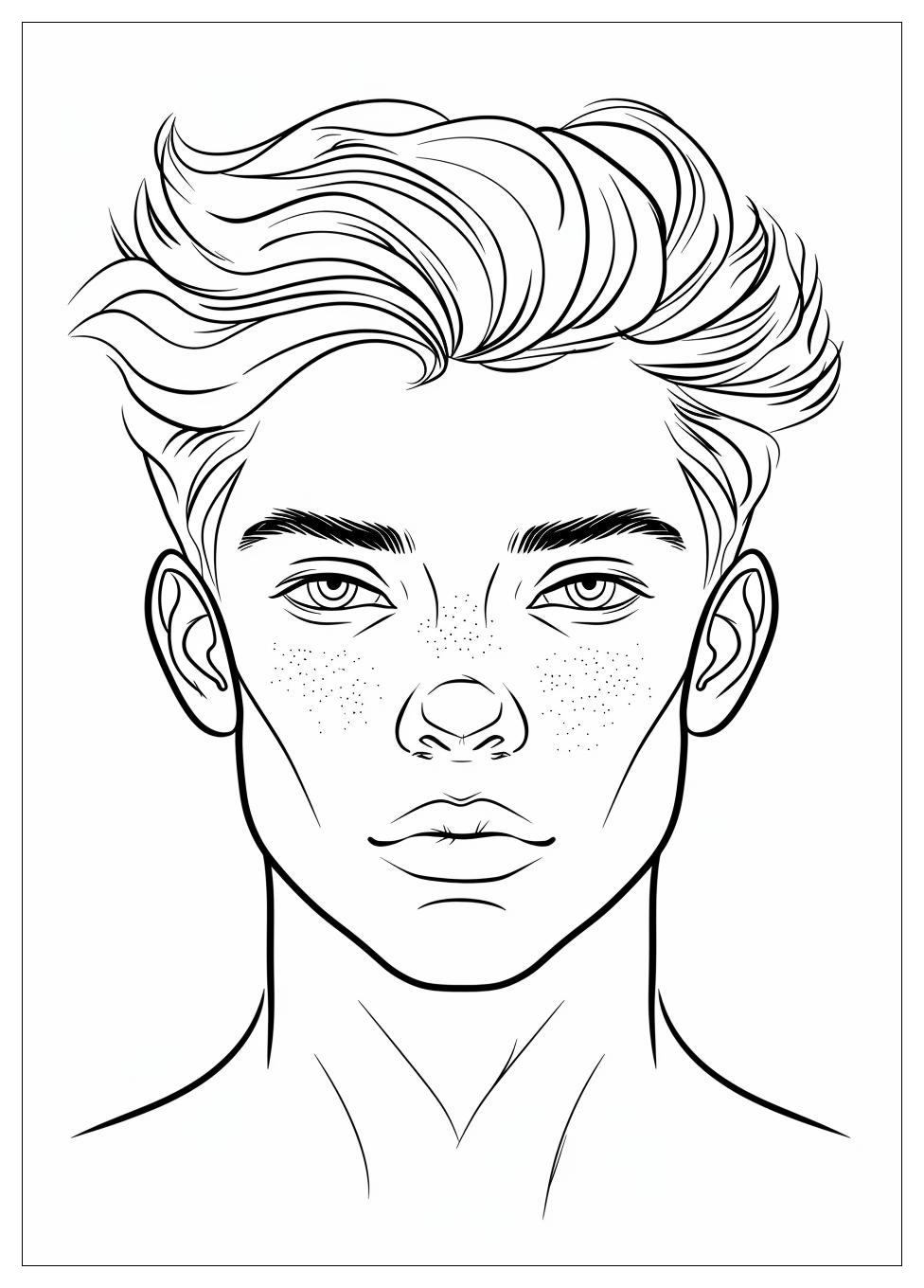 Handsome Face Coloring Pages-11