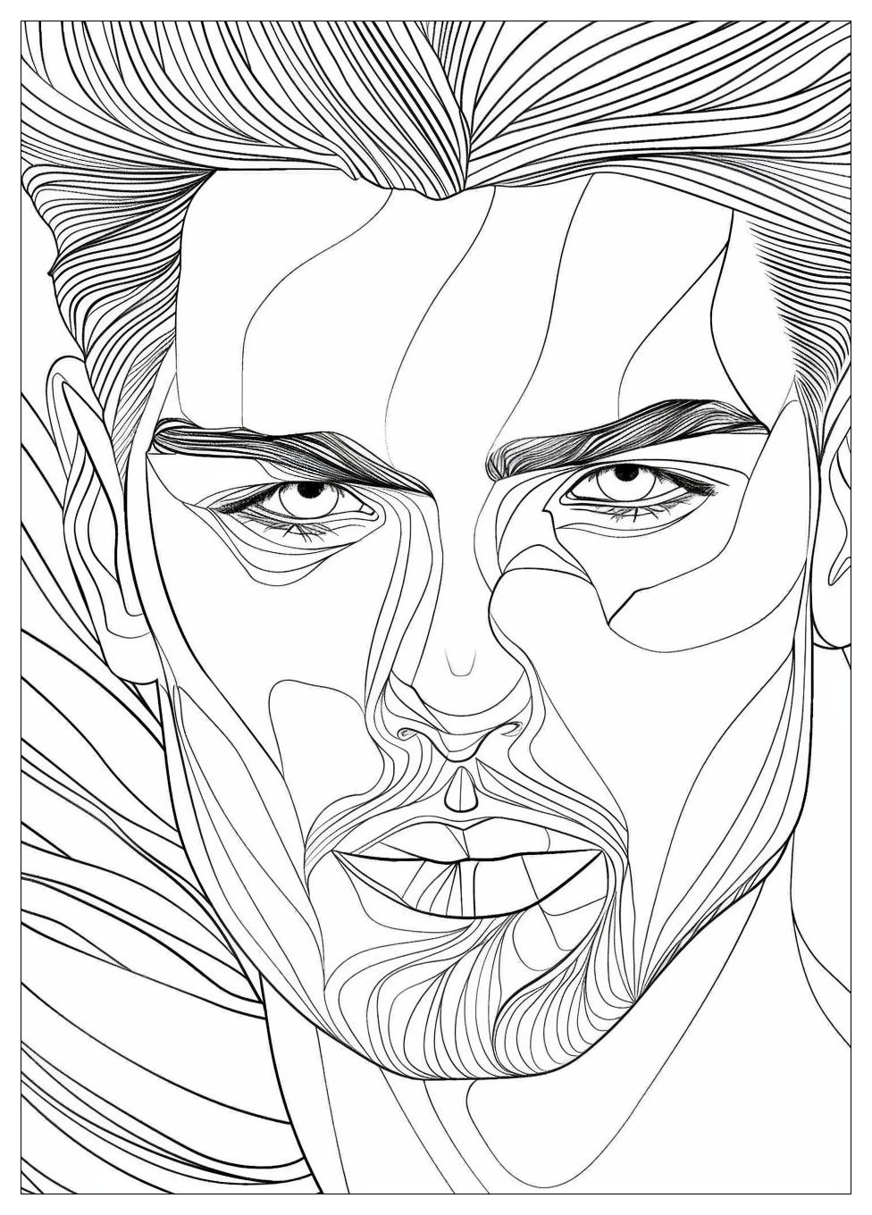 Handsome Face Coloring Pages-16