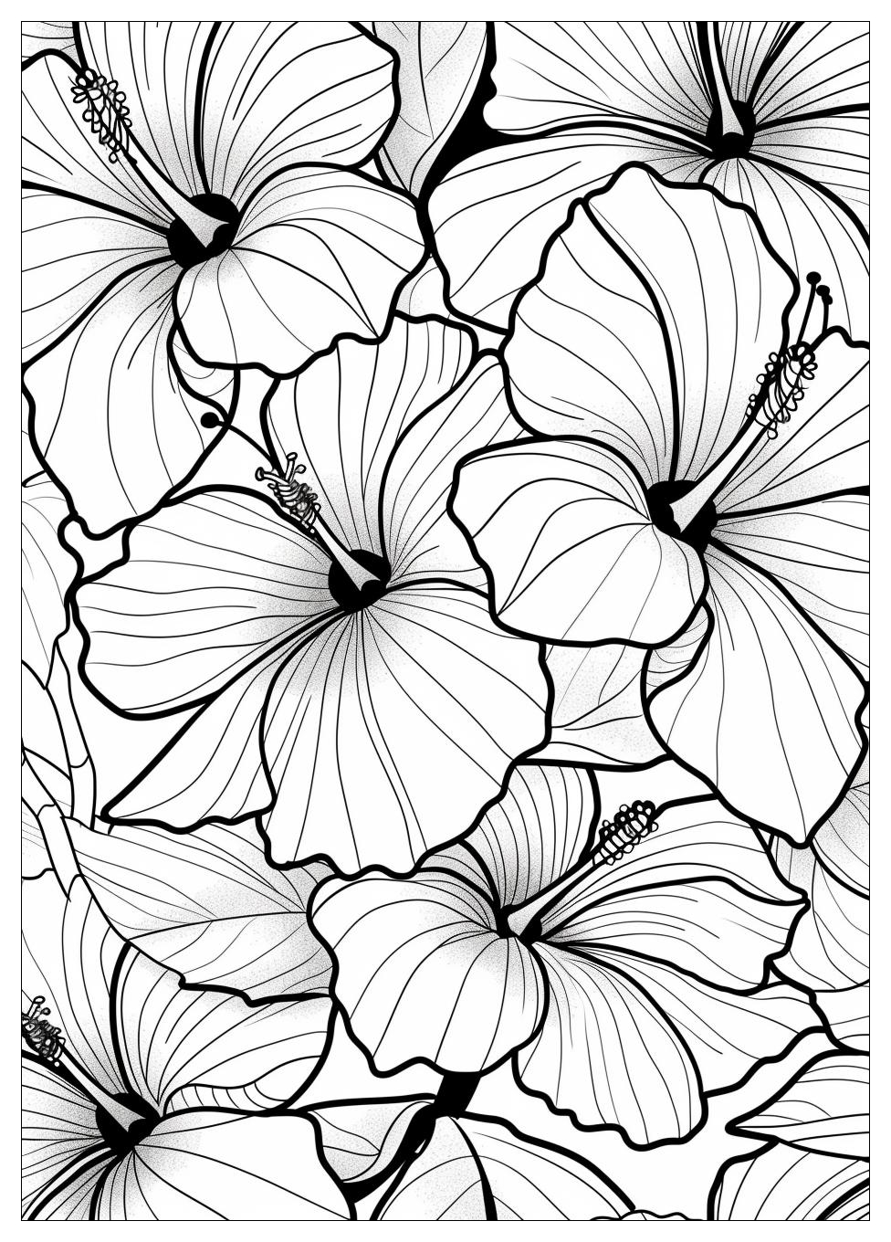 Hibiscus Coloring Pages-1