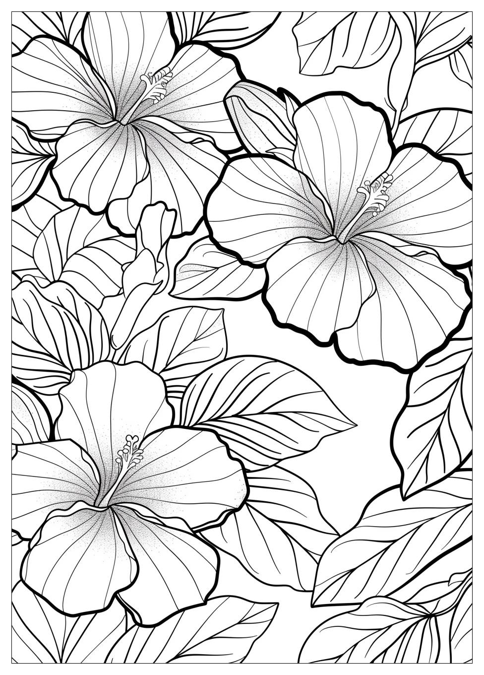 Hibiscus Coloring Pages-5