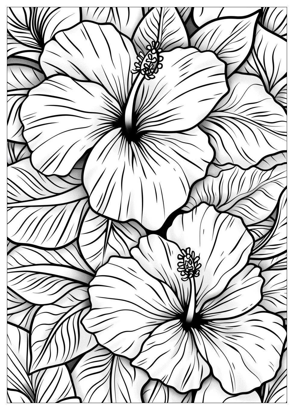 Hibiscus Coloring Pages-9