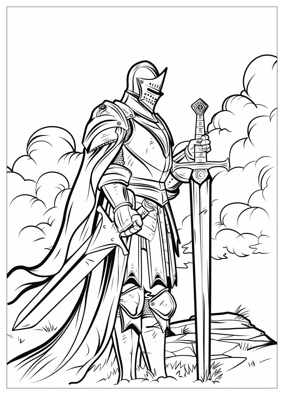 Knight Coloring Pages-12