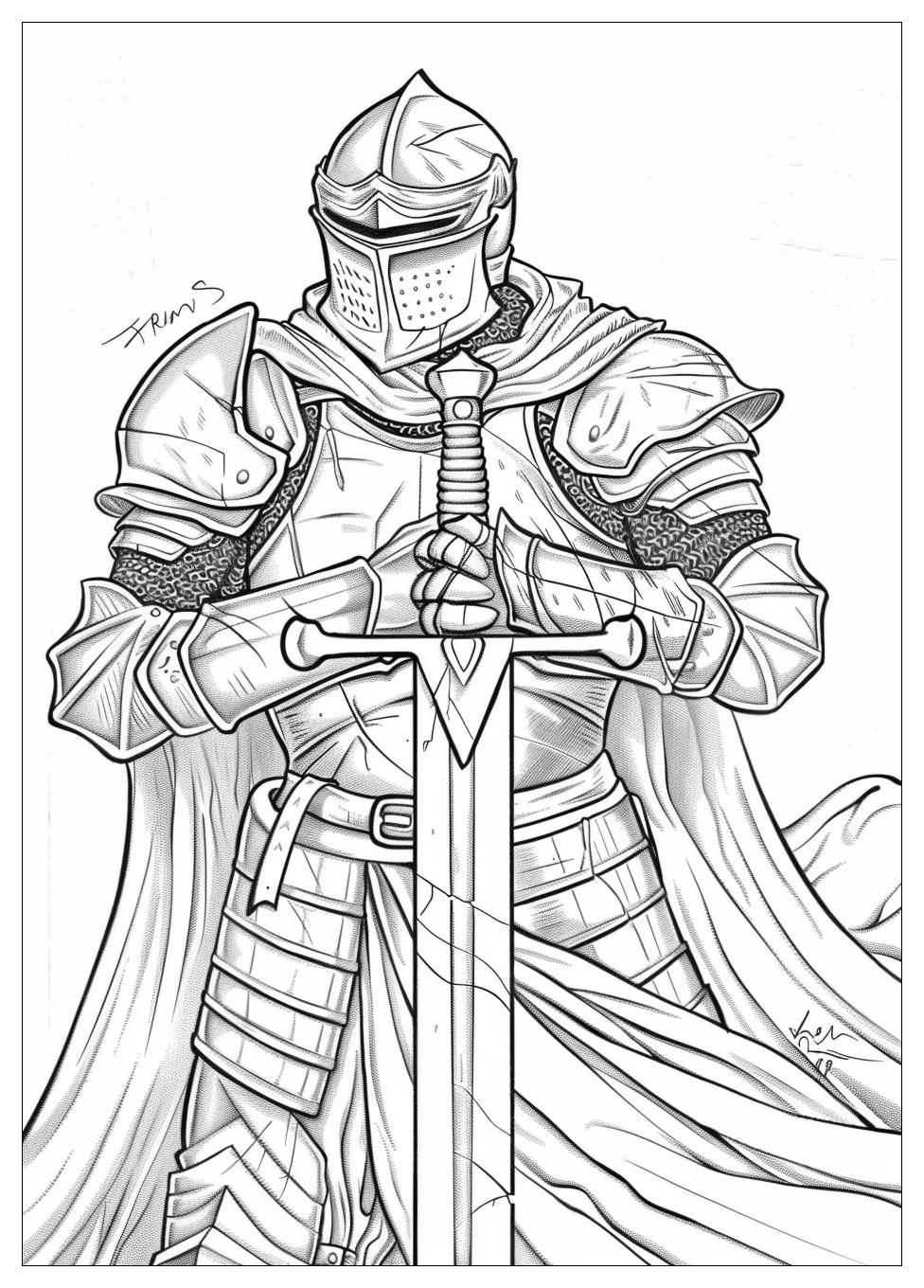 Knight Coloring Pages-16