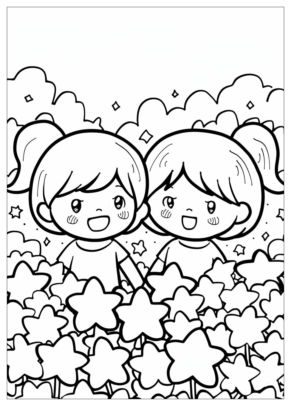 Little Twin Stars Coloring Pages-1