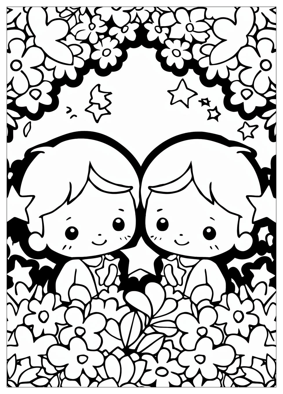 Little Twin Stars Coloring Pages-3