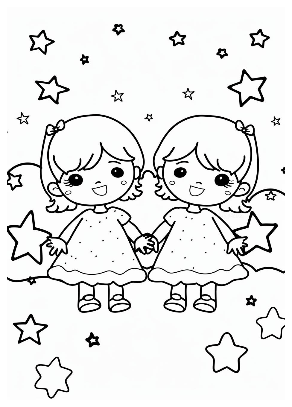 Little Twin Stars Coloring Pages-4