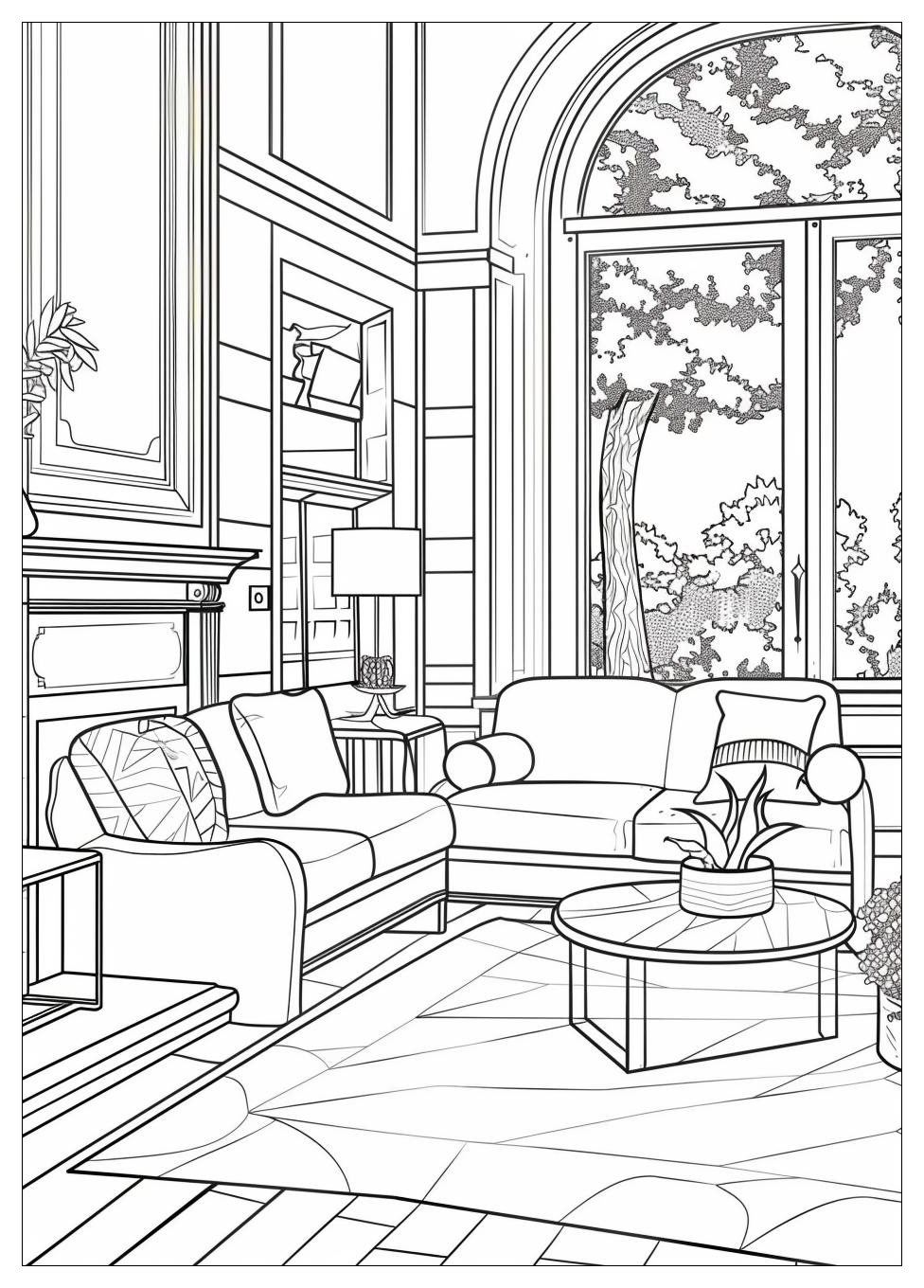 Living Room Coloring Pages-1