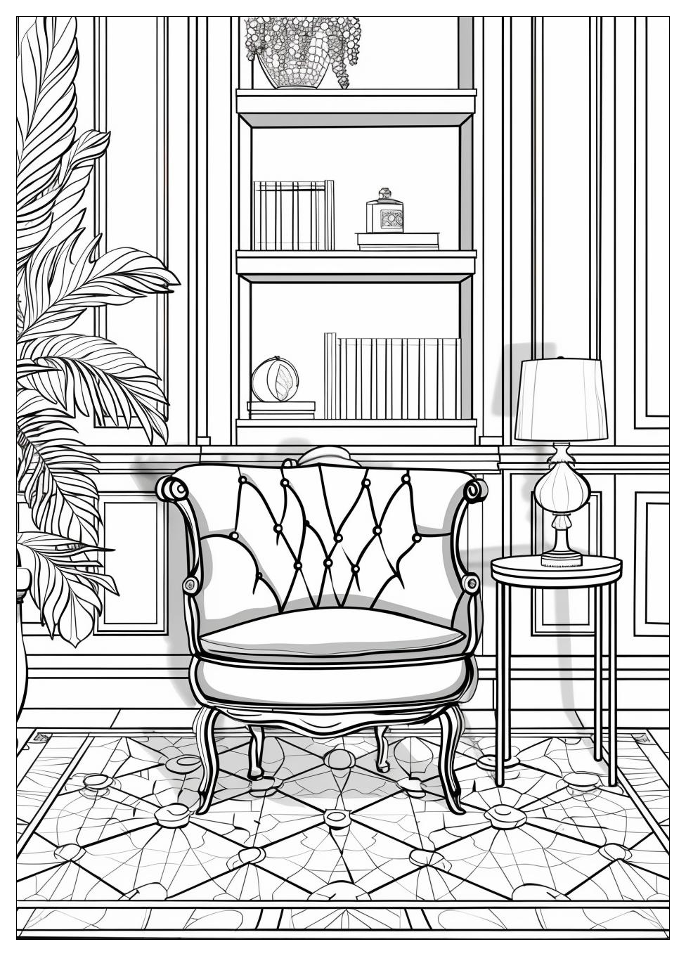 Living Room Coloring Pages-14