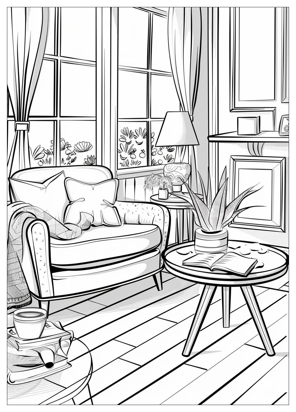 Living Room Coloring Pages-16