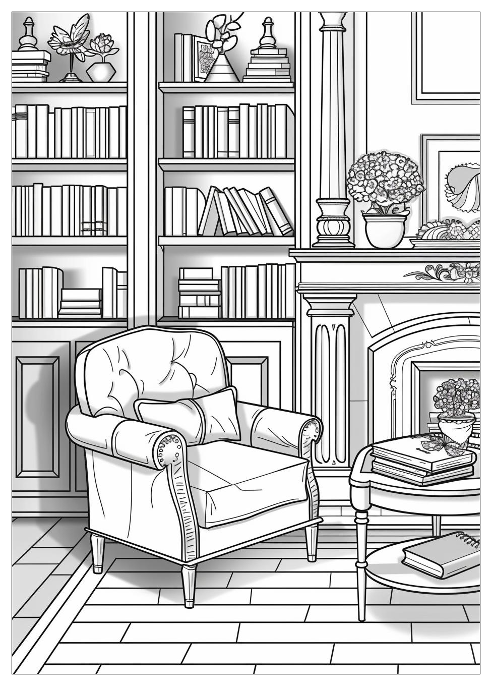 Living Room Coloring Pages-18