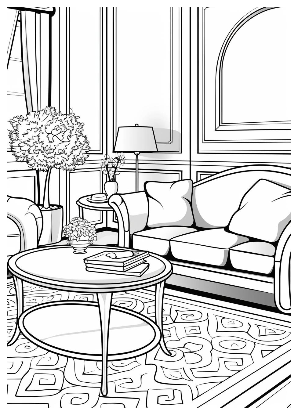 Living Room Coloring Pages-2