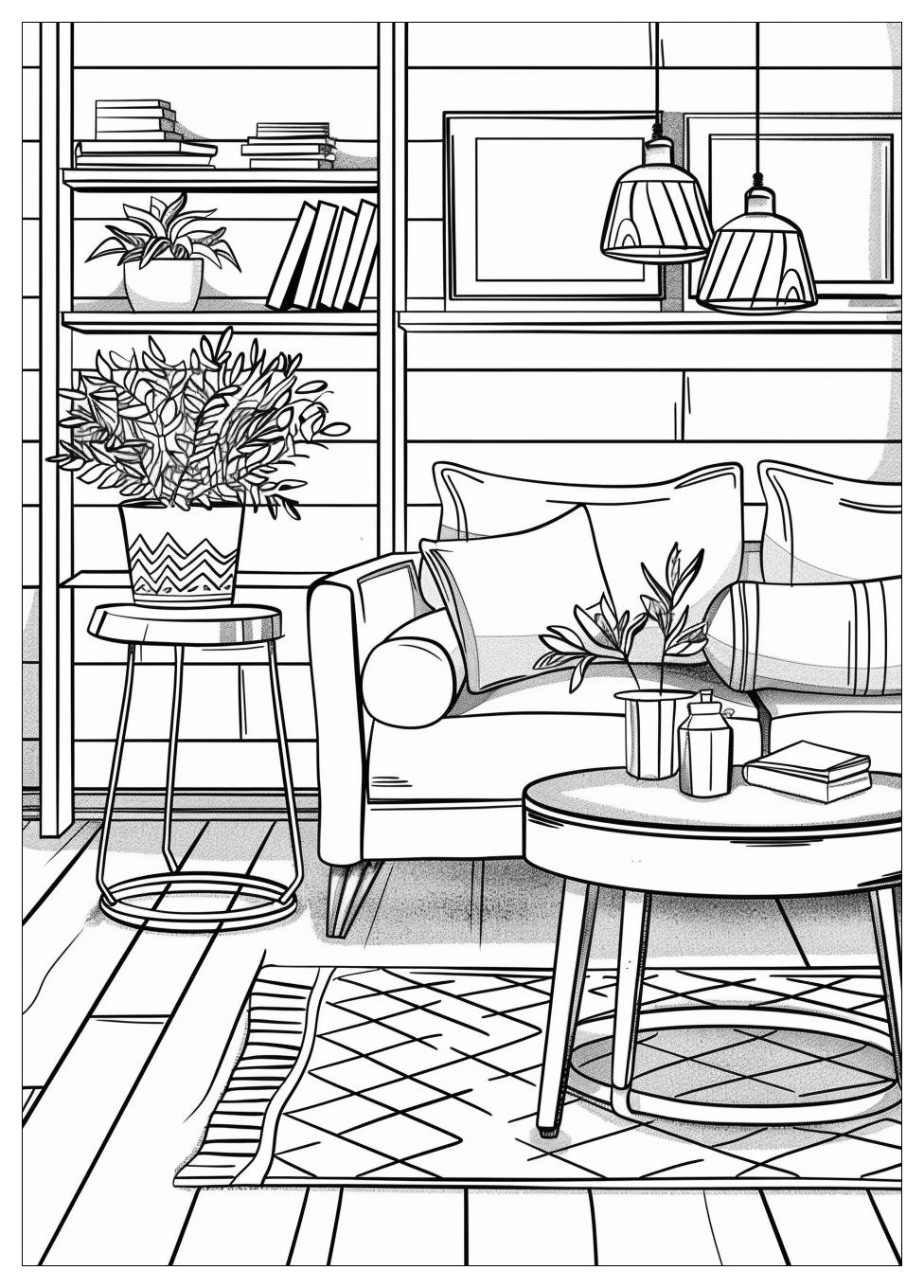 Living Room Coloring Pages-20