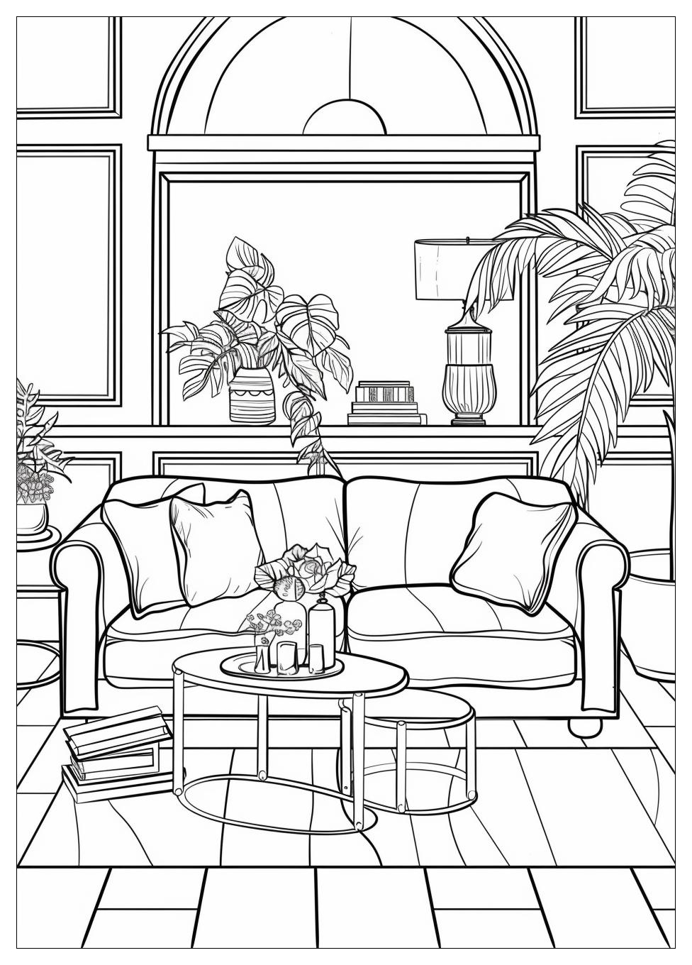 Living Room Coloring Pages-3