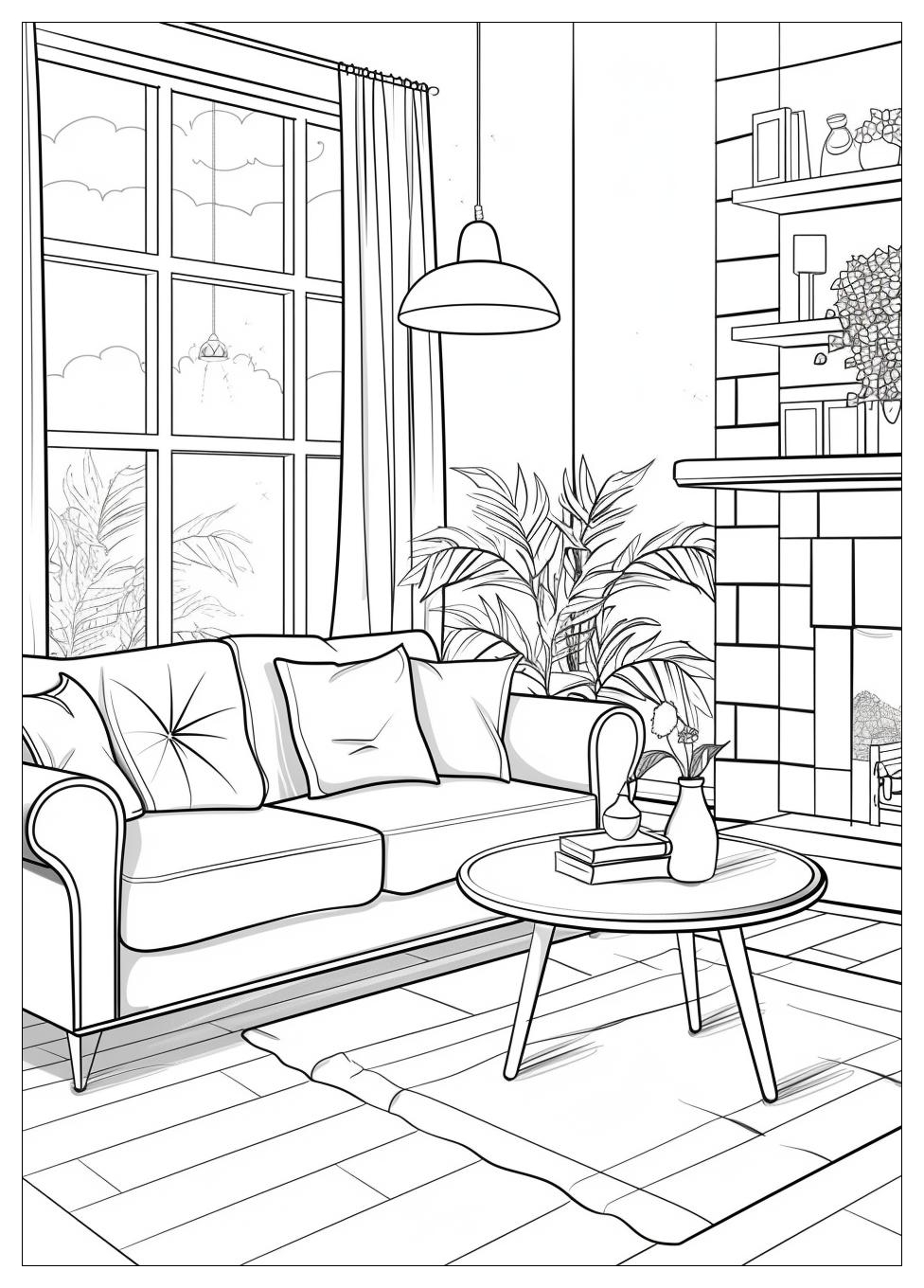 Living Room Coloring Pages-6