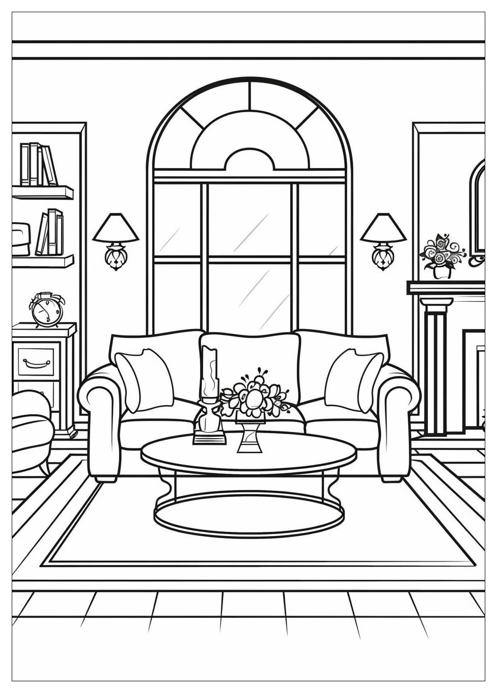 Living Room Coloring Pages-7