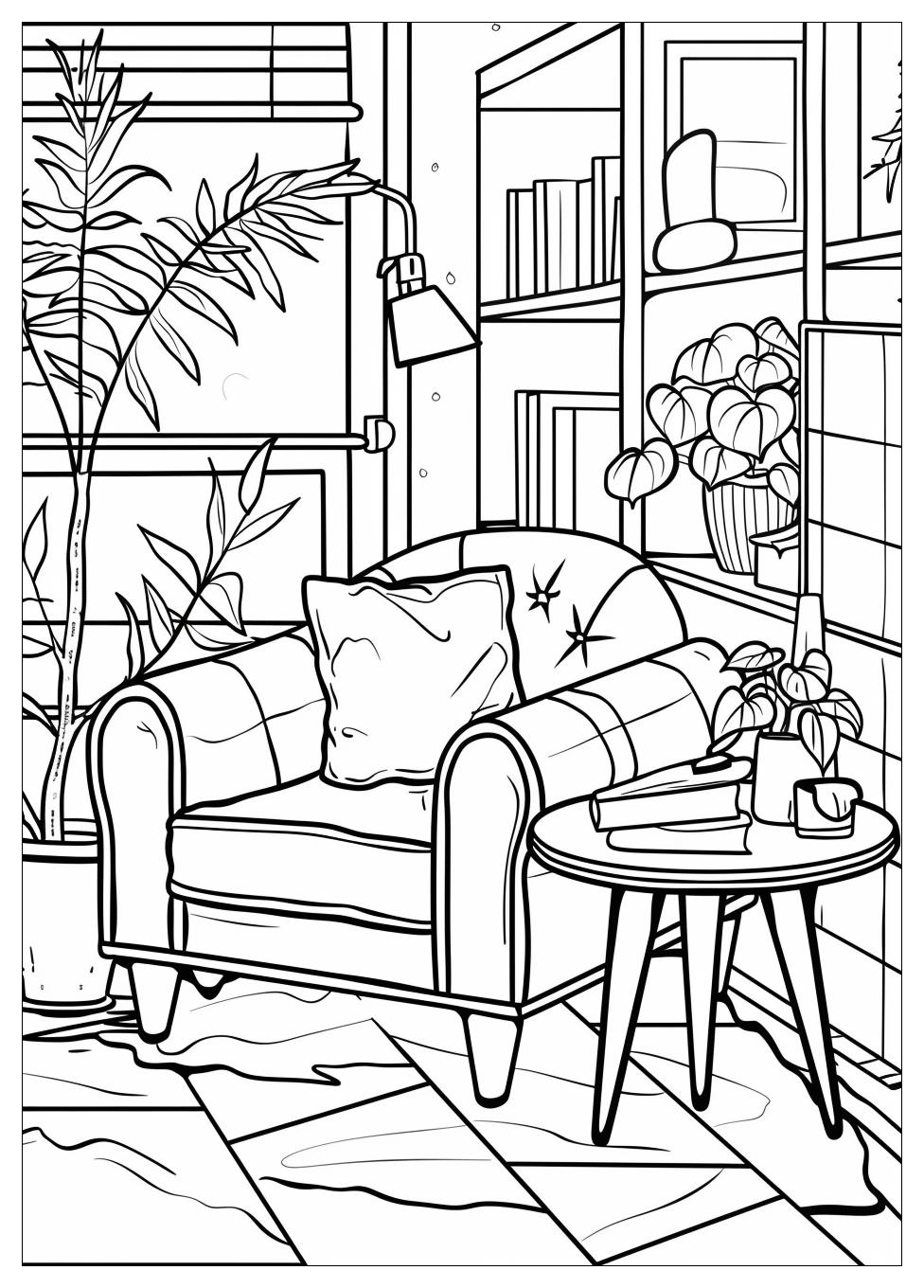 Living Room Coloring Pages-8