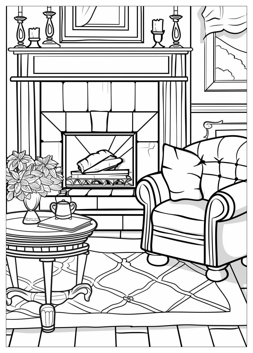 Living Room Coloring Pages-9