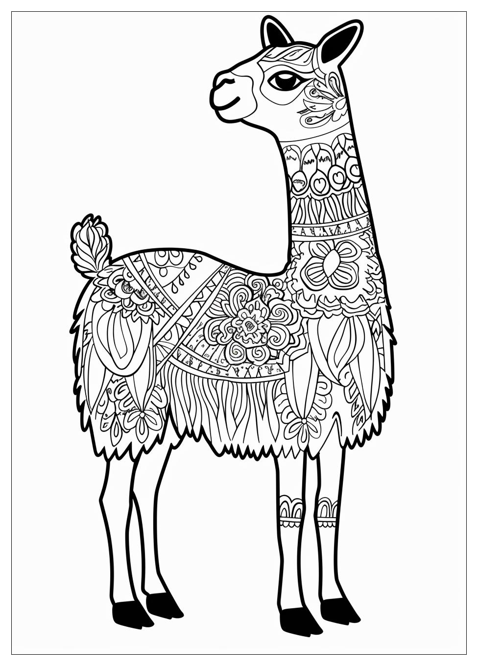 Llama Coloring Pages-2